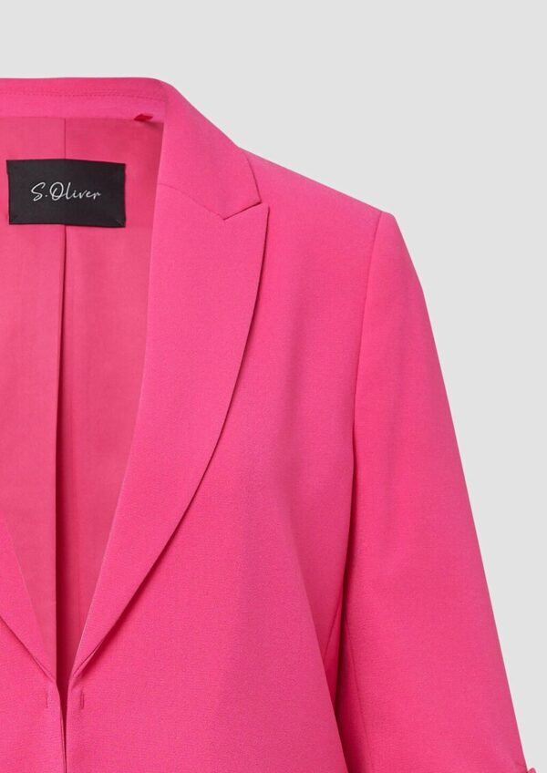 Crêpe-Blazer mit 3/4-Ärmeln und Raff-Details