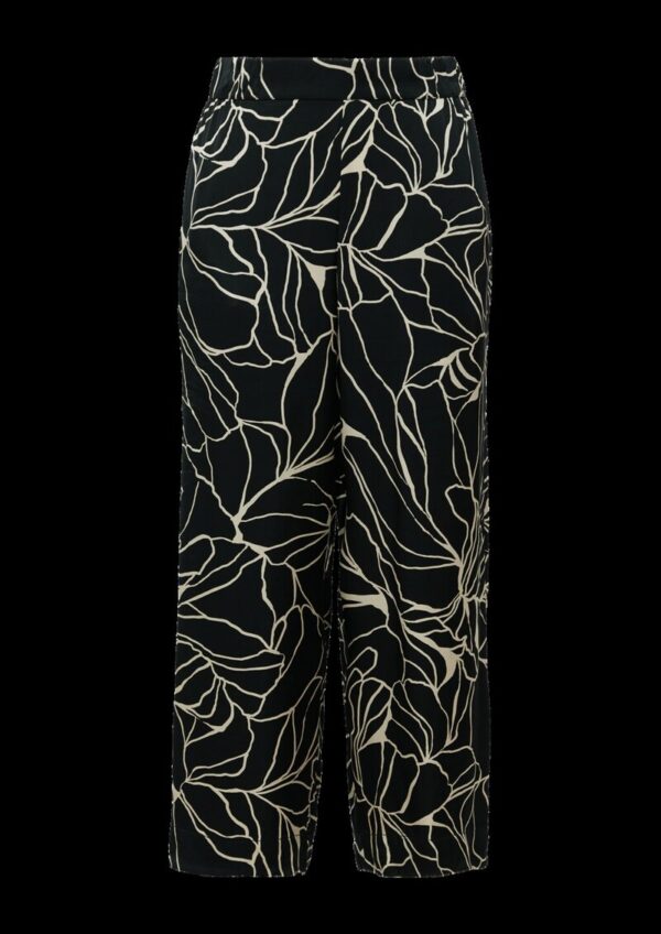 Satinierte Wide-Leg-Hose mit Elastikbund und All-over-Print