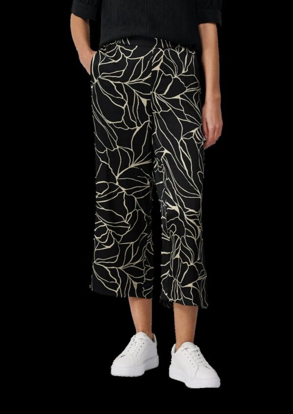 Satinierte Wide-Leg-Hose mit Elastikbund und All-over-Print