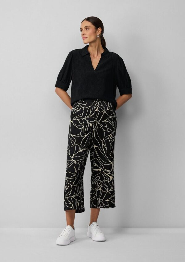 Satinierte Wide-Leg-Hose mit Elastikbund und All-over-Print