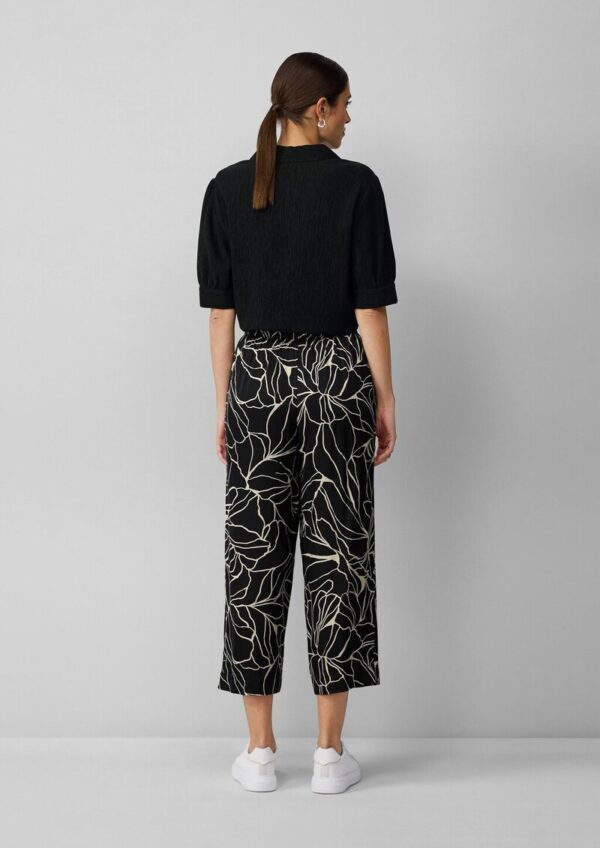 Satinierte Wide-Leg-Hose mit Elastikbund und All-over-Print