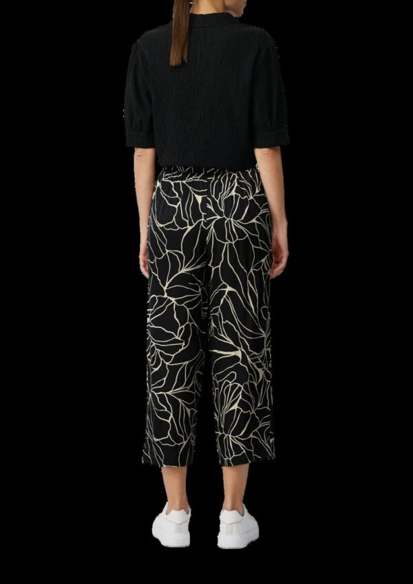 Satinierte Wide-Leg-Hose mit Elastikbund und All-over-Print