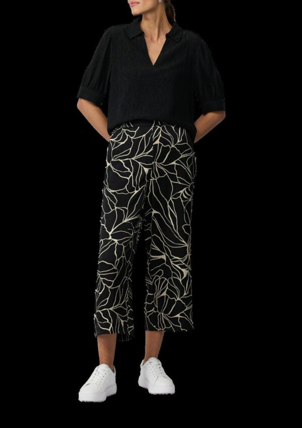 Satinierte Wide-Leg-Hose mit Elastikbund und All-over-Print