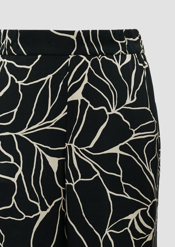 Satinierte Wide-Leg-Hose mit Elastikbund und All-over-Print