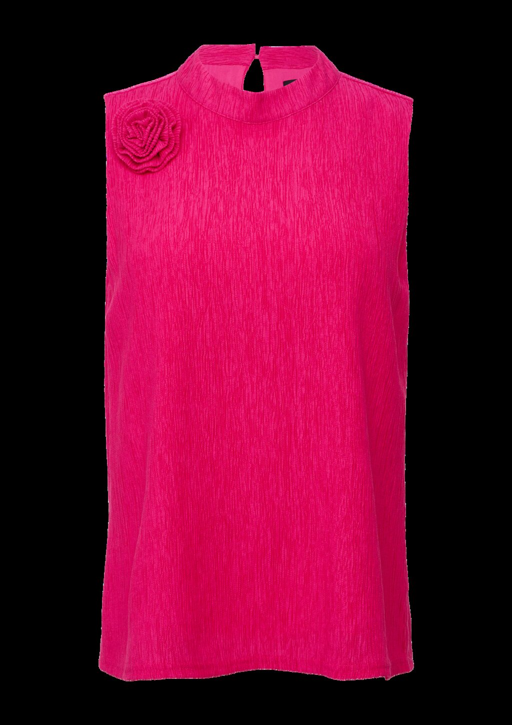 Strukturiertes Blusentop mit abnehmbarer Brosche