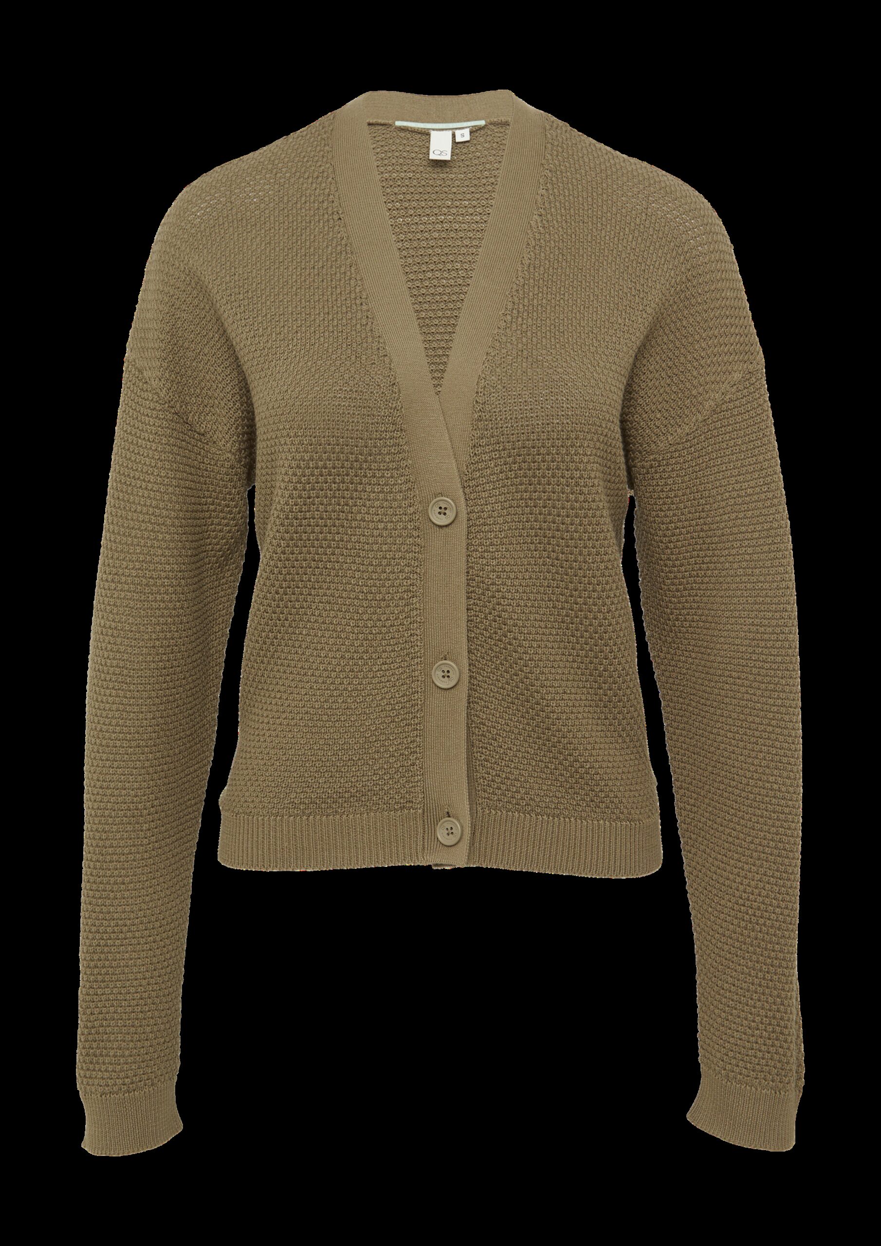 Strickjacke mit Strukturmuster und Knöpfen