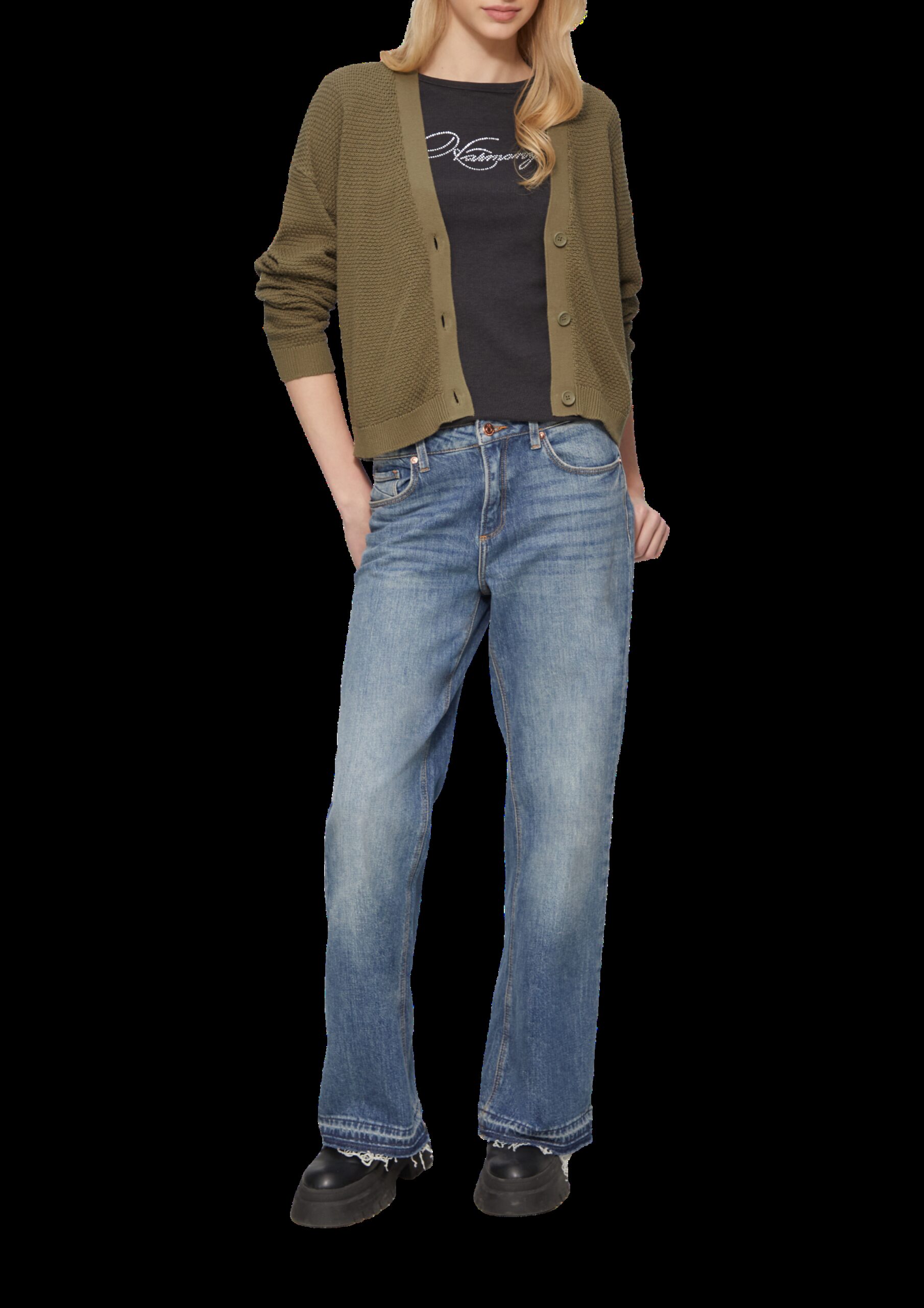 Strickjacke mit Strukturmuster und Knöpfen