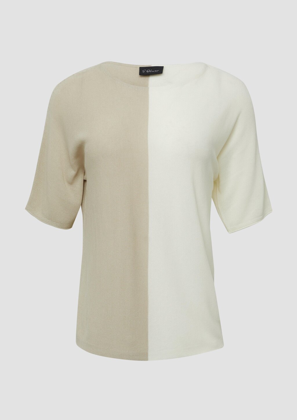 Feiner Strickshirt in Colour-Blocking-Optik