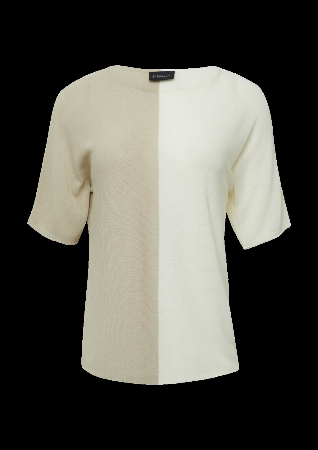 Feiner Strickshirt in Colour-Blocking-Optik