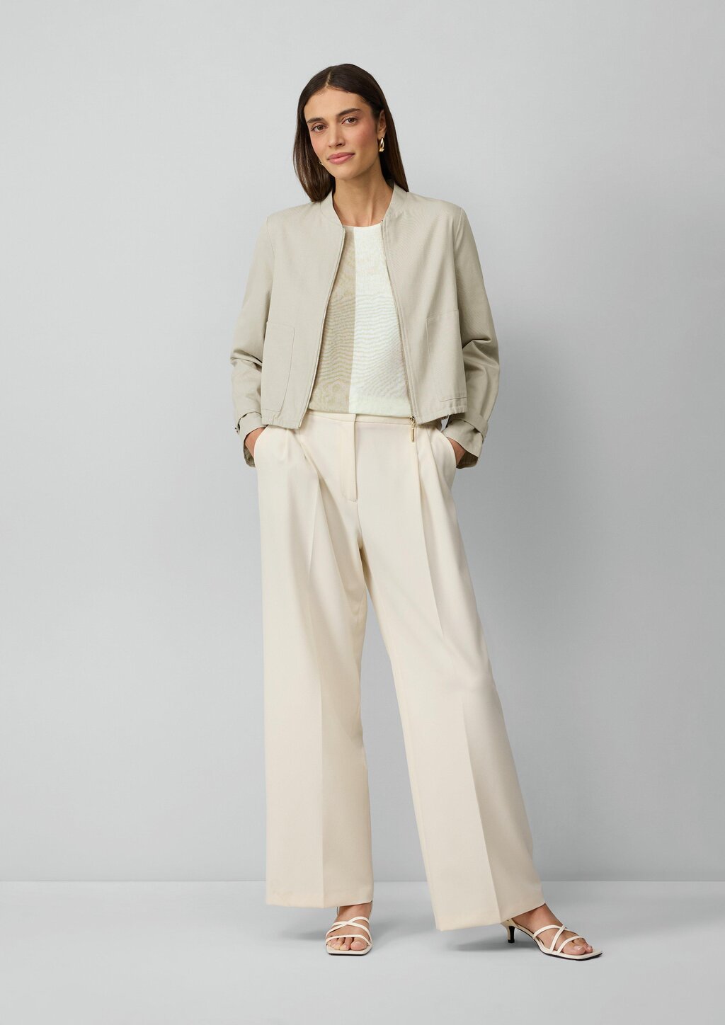 Feiner Strickshirt in Colour-Blocking-Optik