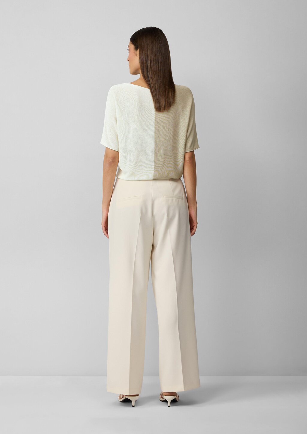 Feiner Strickshirt in Colour-Blocking-Optik