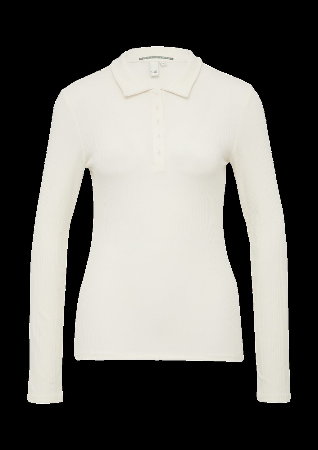 Schmal geschnittenes Rippshirt mit Polokragen