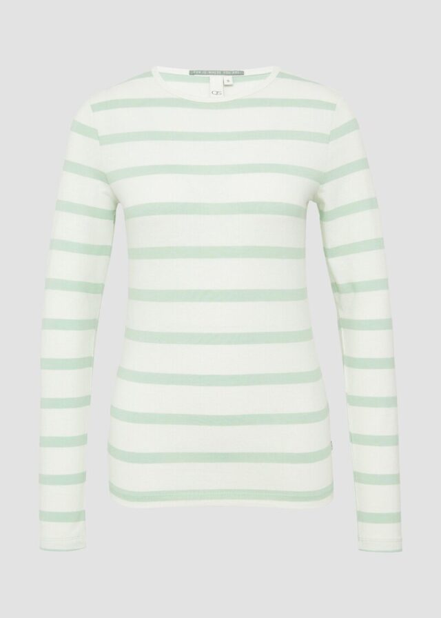 Schmales Ringelshirt mit Rundhalsausschnitt