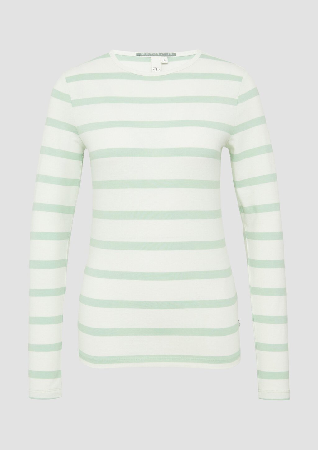 Schmales Ringelshirt mit Rundhalsausschnitt