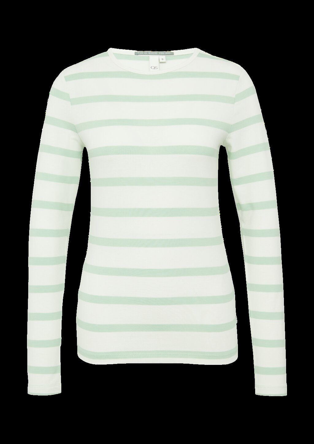 Schmales Ringelshirt mit Rundhalsausschnitt