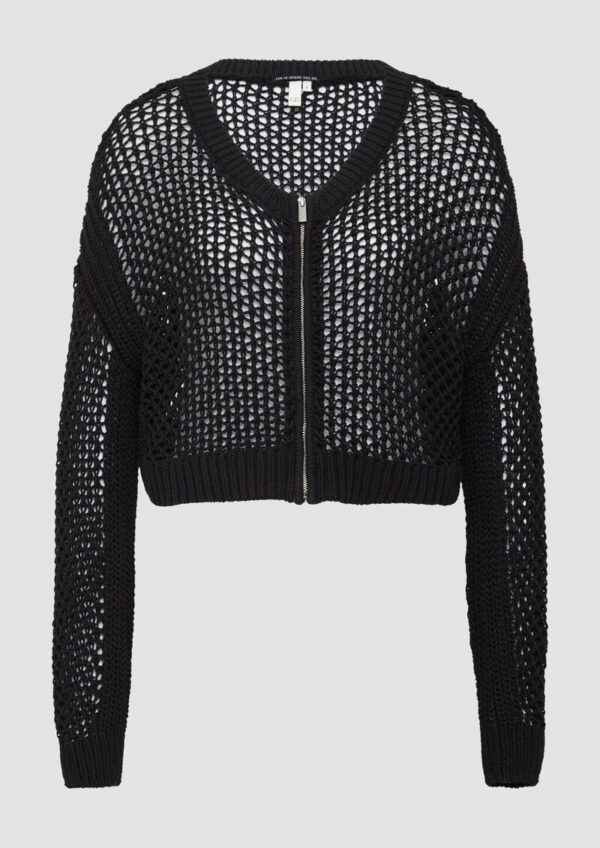 Boxy Strickjacke in Häkeloptik