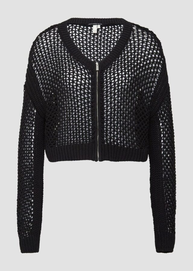 Boxy Strickjacke in Häkeloptik