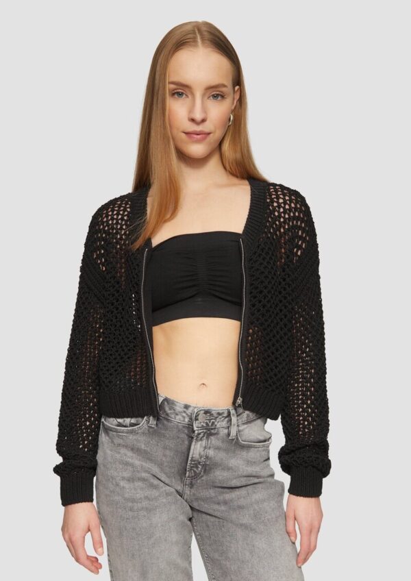 Boxy Strickjacke in Häkeloptik