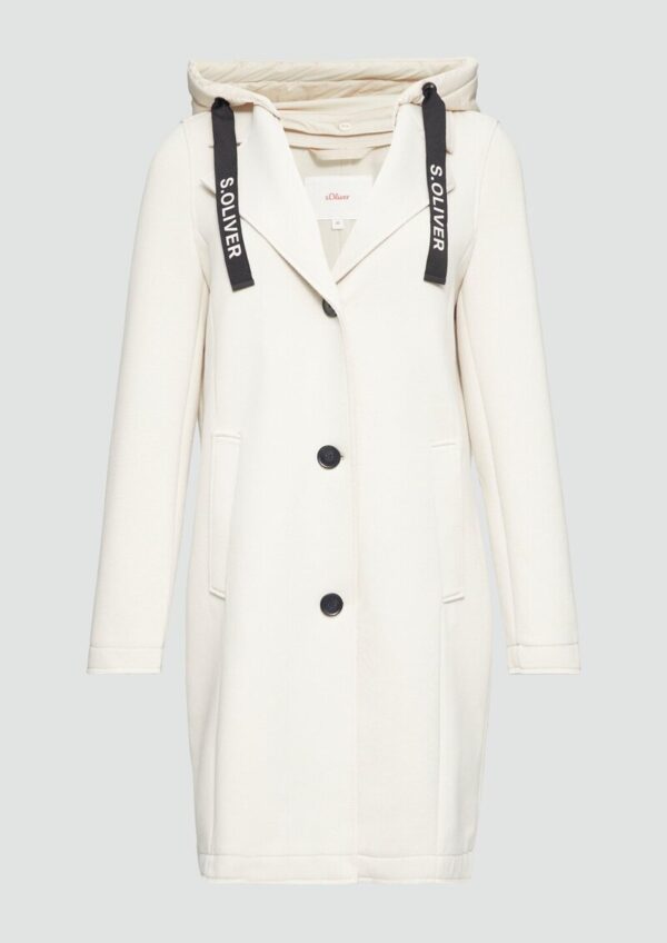 Mantel aus Scuba mit abnehmbarem Kapuzenkragen