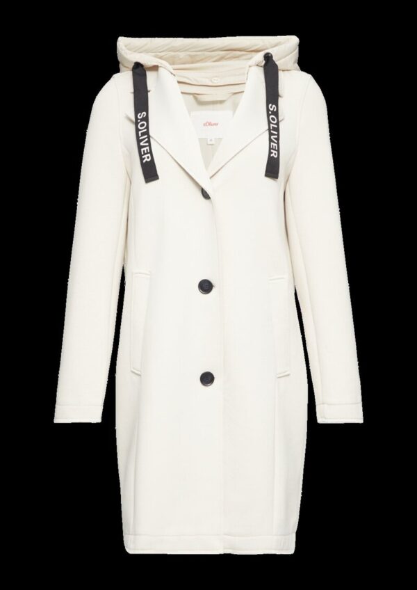 Mantel aus Scuba mit abnehmbarem Kapuzenkragen
