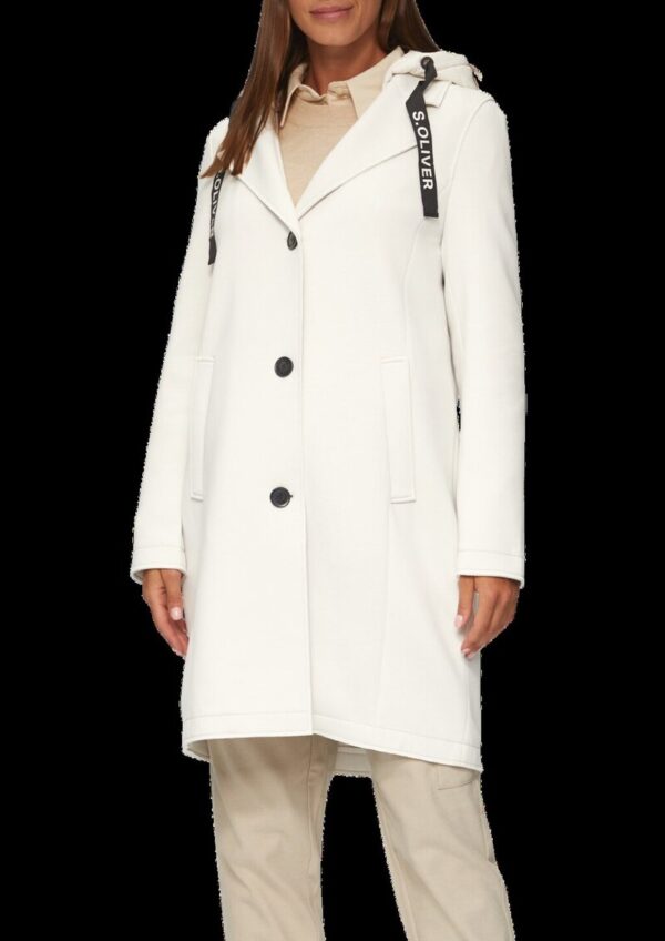 Mantel aus Scuba mit abnehmbarem Kapuzenkragen