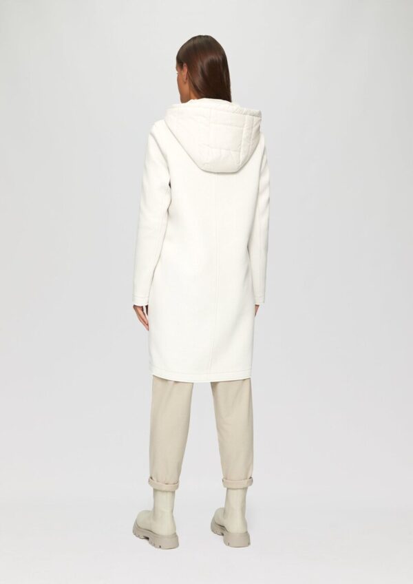 Mantel aus Scuba mit abnehmbarem Kapuzenkragen