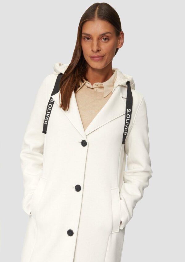 Mantel aus Scuba mit abnehmbarem Kapuzenkragen