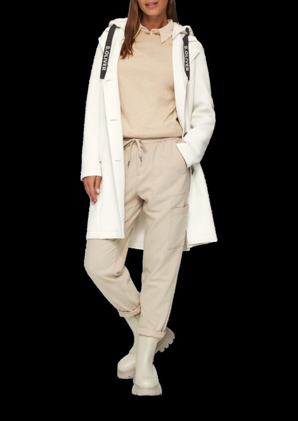 Mantel aus Scuba mit abnehmbarem Kapuzenkragen