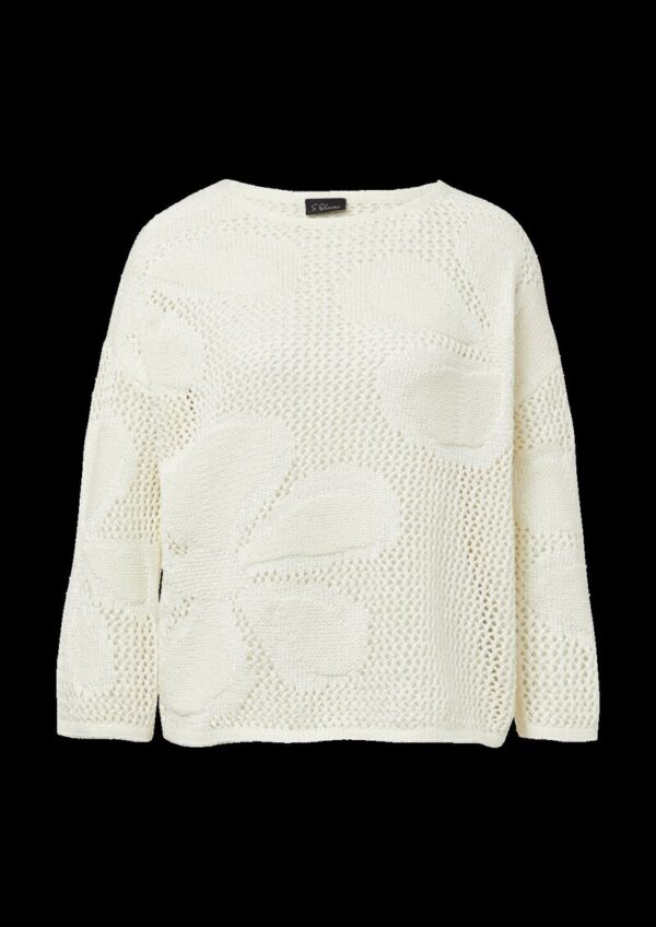 Pullover im Loose Fit mit floralem Strickmuster