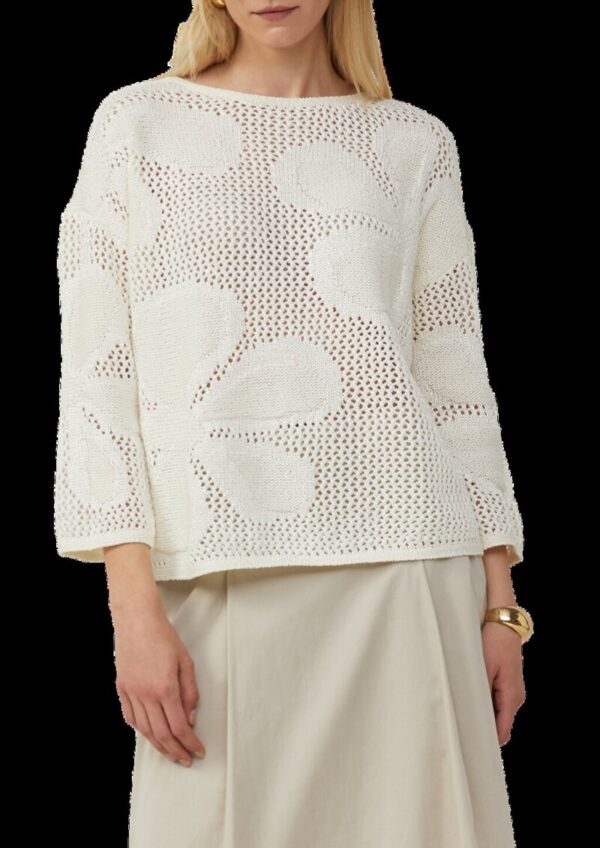 Pullover im Loose Fit mit floralem Strickmuster