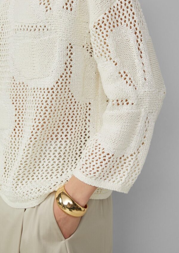 Pullover im Loose Fit mit floralem Strickmuster