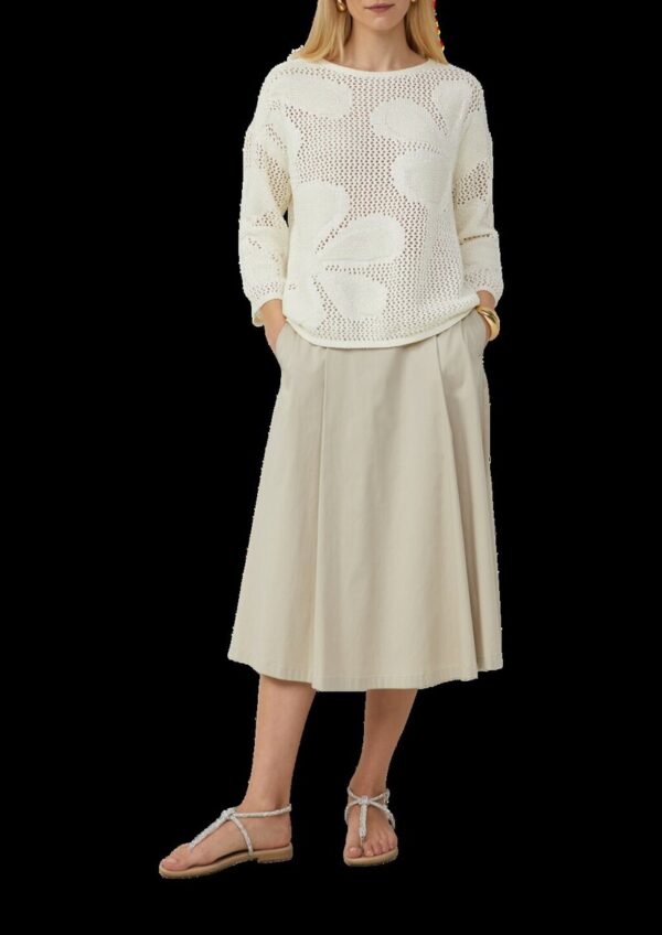 Pullover im Loose Fit mit floralem Strickmuster