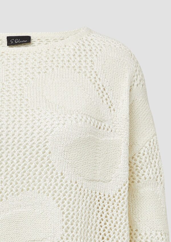 Pullover im Loose Fit mit floralem Strickmuster