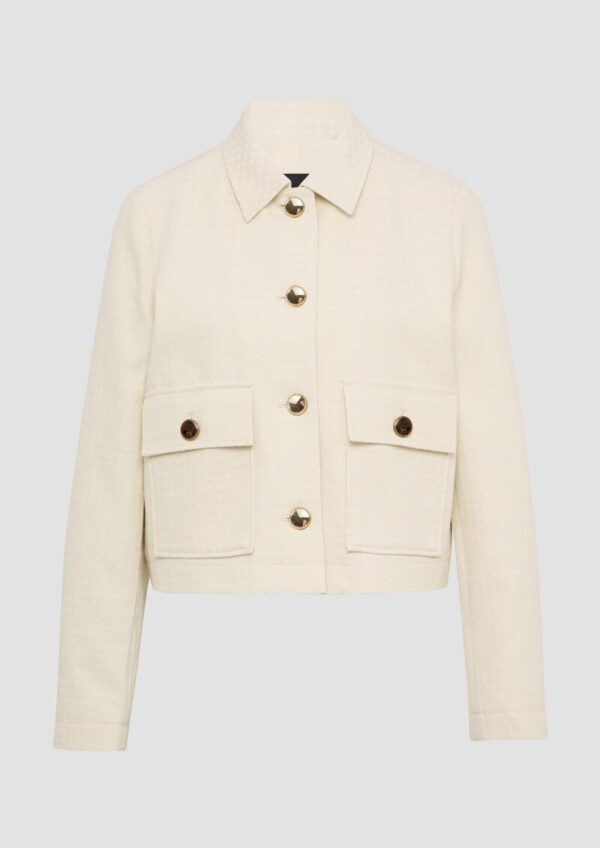 Leichte Jacke mit Strukturmuster und goldfarbenen Knöpfen