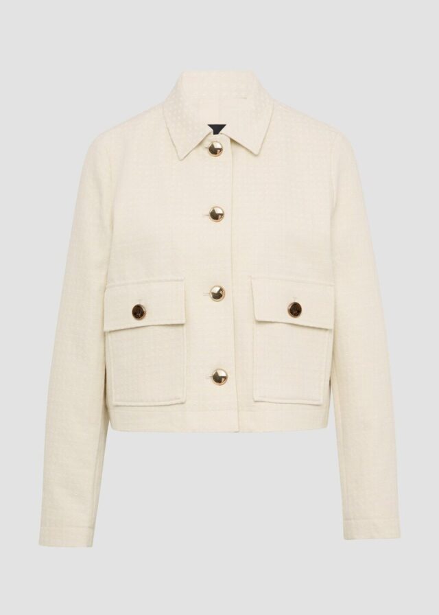 Leichte Jacke mit Strukturmuster und goldfarbenen Knöpfen