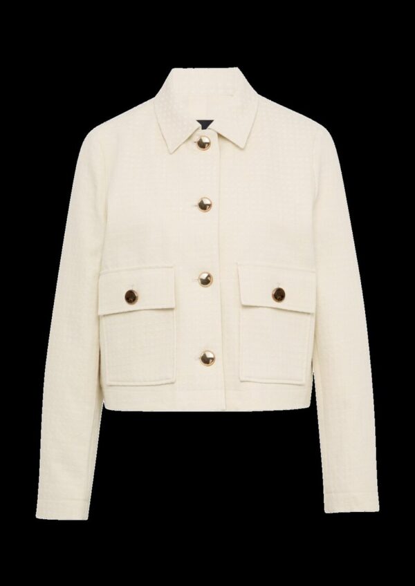 Leichte Jacke mit Strukturmuster und goldfarbenen Knöpfen