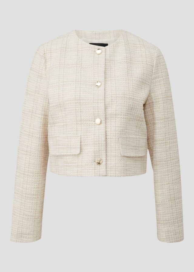 Eleganter Bouclé-Blouson mit Glitzergarn