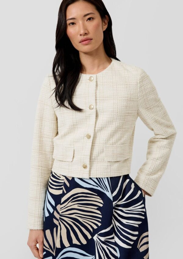 Eleganter Bouclé-Blouson mit Glitzergarn