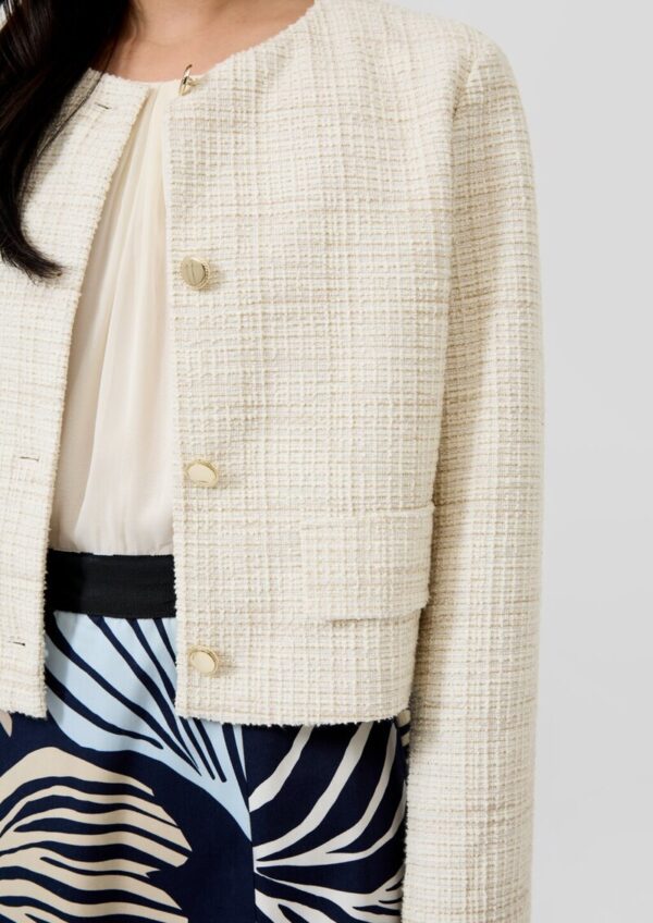 Eleganter Bouclé-Blouson mit Glitzergarn