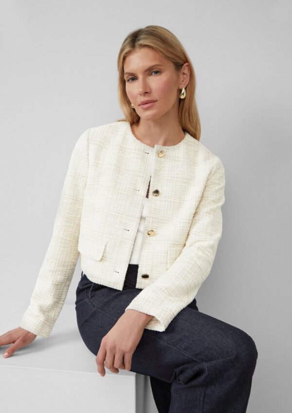 Eleganter Bouclé-Blouson mit Glitzergarn