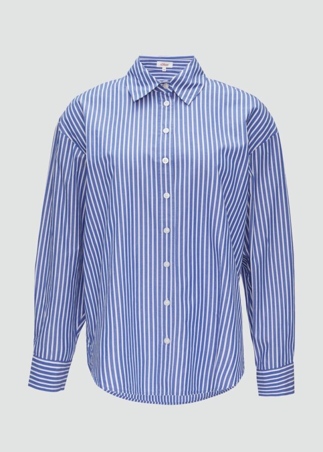 Streifenbluse mit Hemdkragen im Relaxed Fit