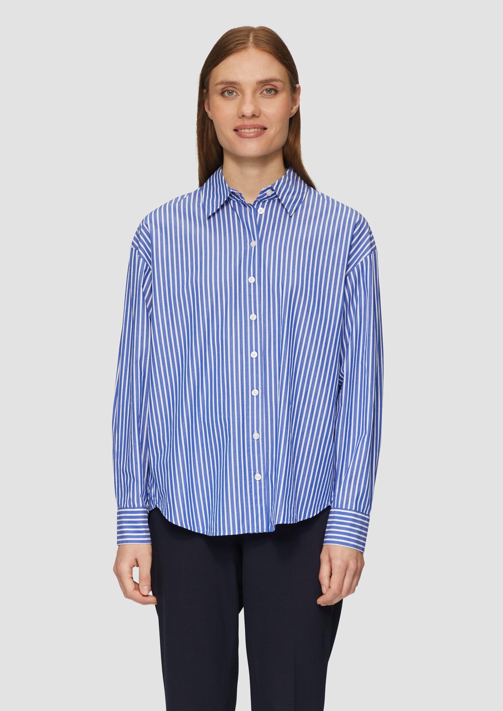 Streifenbluse mit Hemdkragen im Relaxed Fit