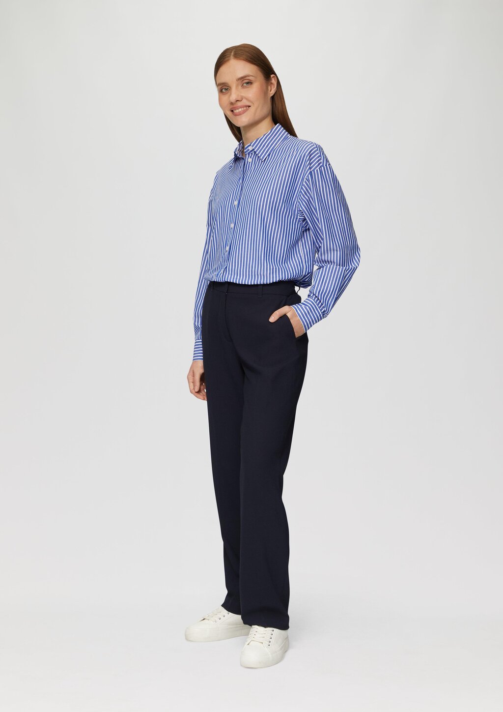Streifenbluse mit Hemdkragen im Relaxed Fit