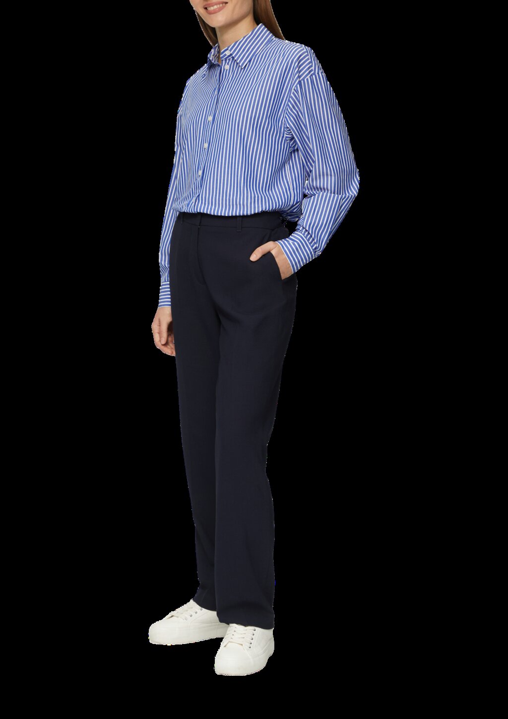 Streifenbluse mit Hemdkragen im Relaxed Fit