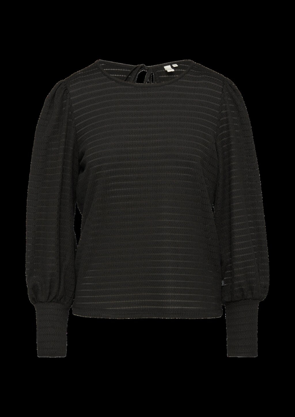 Strukturiertes Langarmshirt mit Puffärmeln