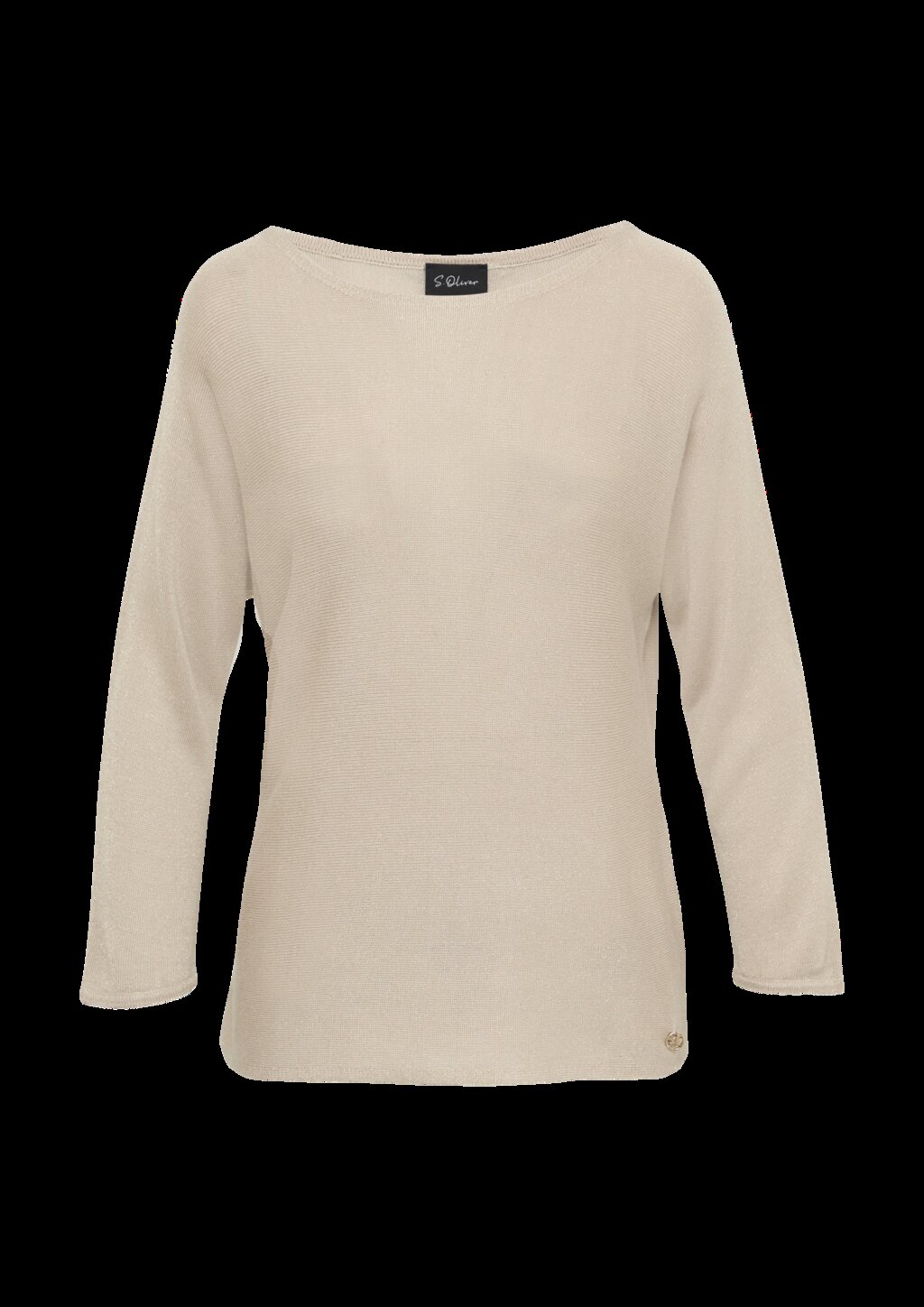 Feinstrickpullover mit Glitzergarn und Fledermausärmeln
