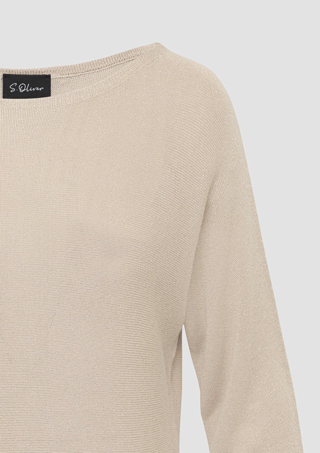 Feinstrickpullover mit Glitzergarn und Fledermausärmeln