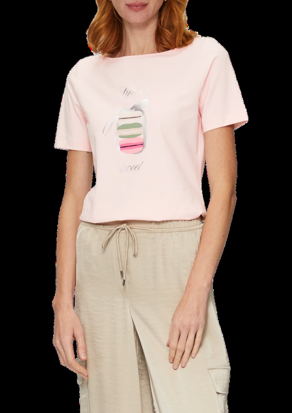 T-Shirt mit Metallicprint auf der Front