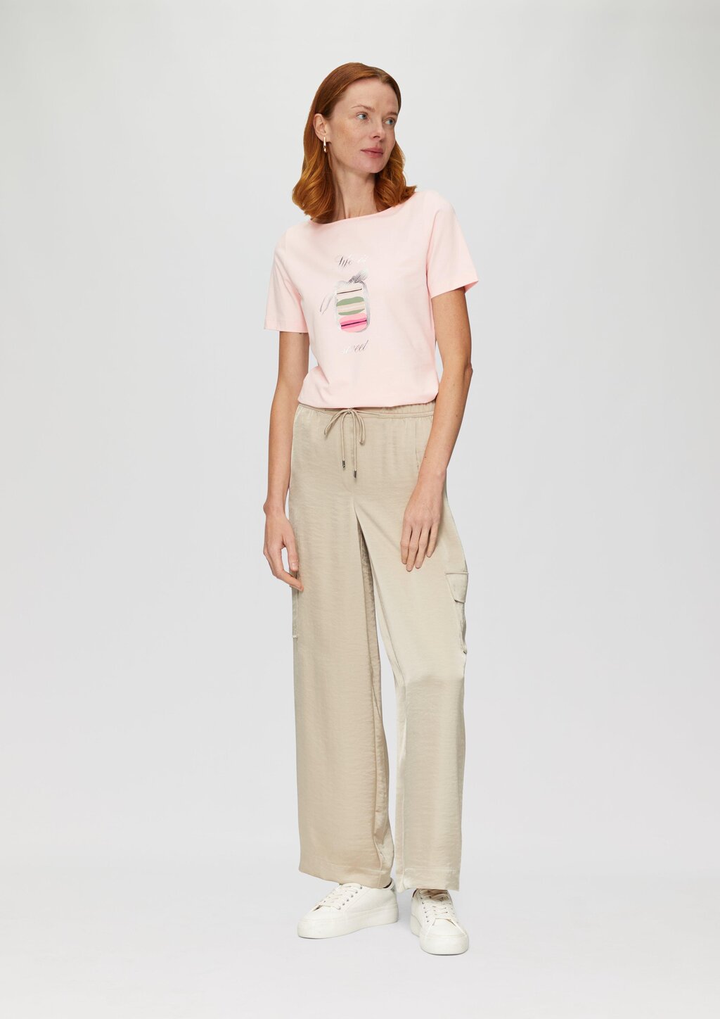 T-Shirt mit Metallicprint auf der Front