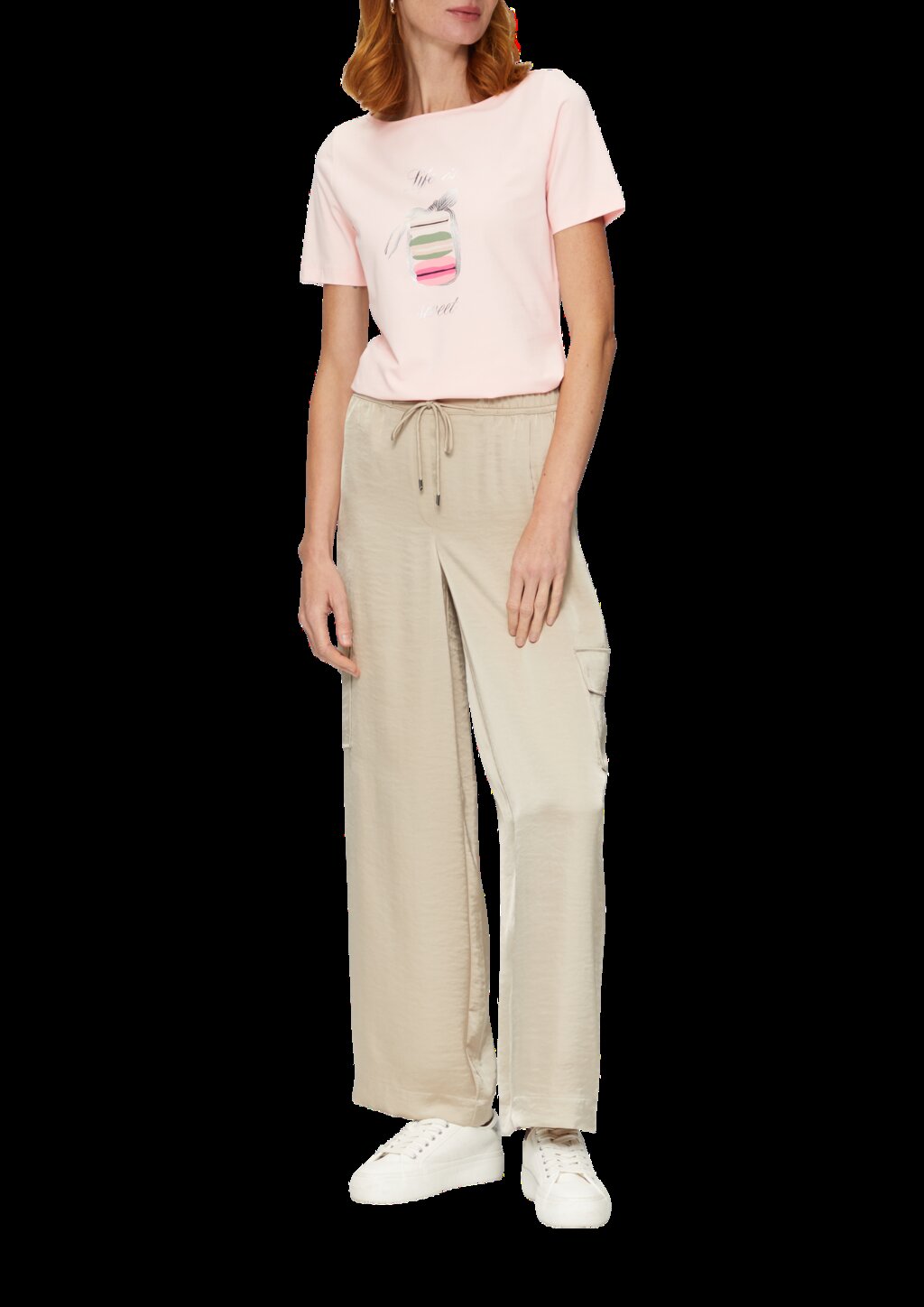 T-Shirt mit Metallicprint auf der Front